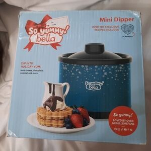 NIB SO YUMMY Blue_green Mini Dipper/Fondue Pot
